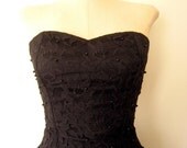 Black Lace Dress // Strapless Dress // Lace Dress