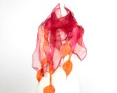 Felted scarf NEW collection 2013 special and wears marvelously  red and orange