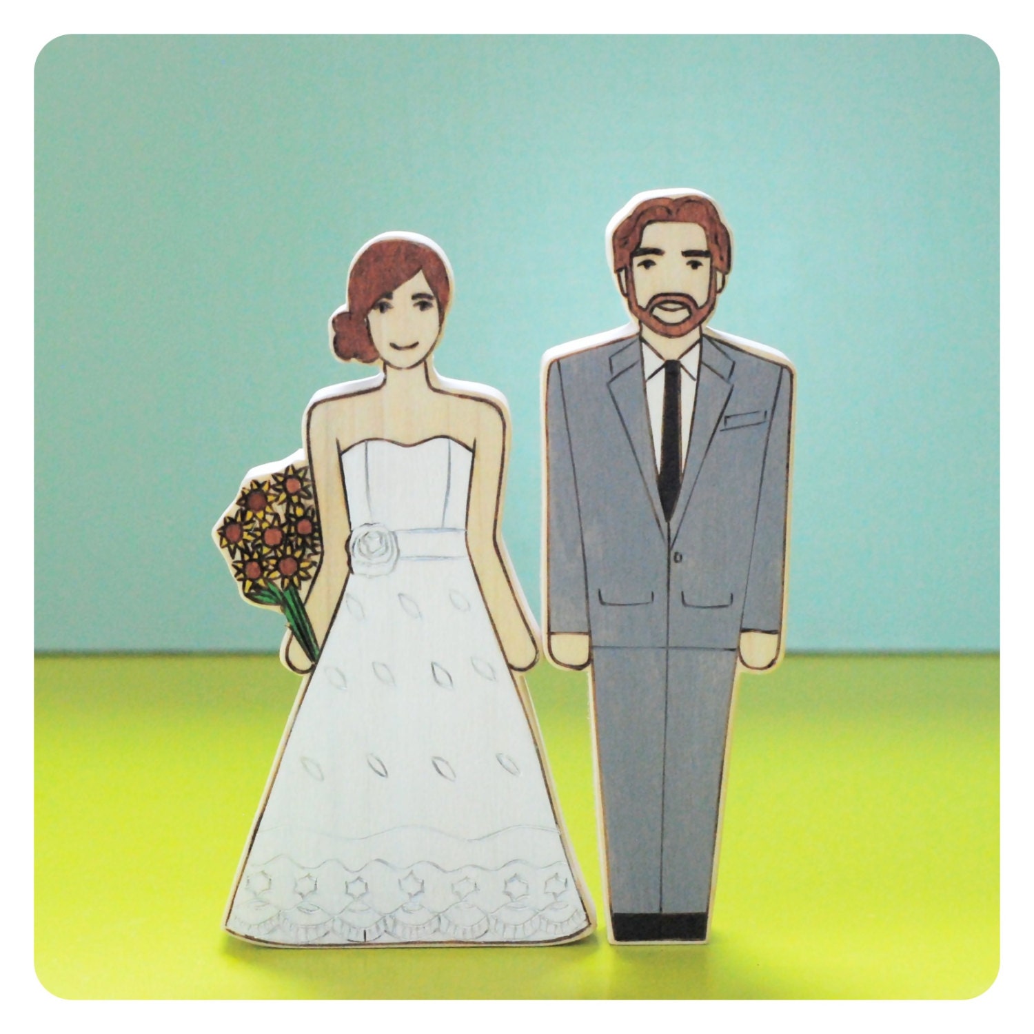 Custom Wedding or Anniversary Cake Topper Couple