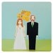 Custom Wedding Cake Topper Couple with Two Pets