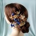 royal blue and gold flower hair accessory, bridal hair clip, sapphire blue headpiece - FILIGREE - gold wedding hair accessories
