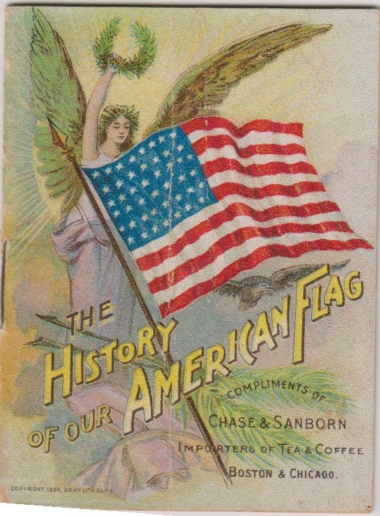 Old advertising booklet Coffee Chase & Sanborn American Flag History 1898