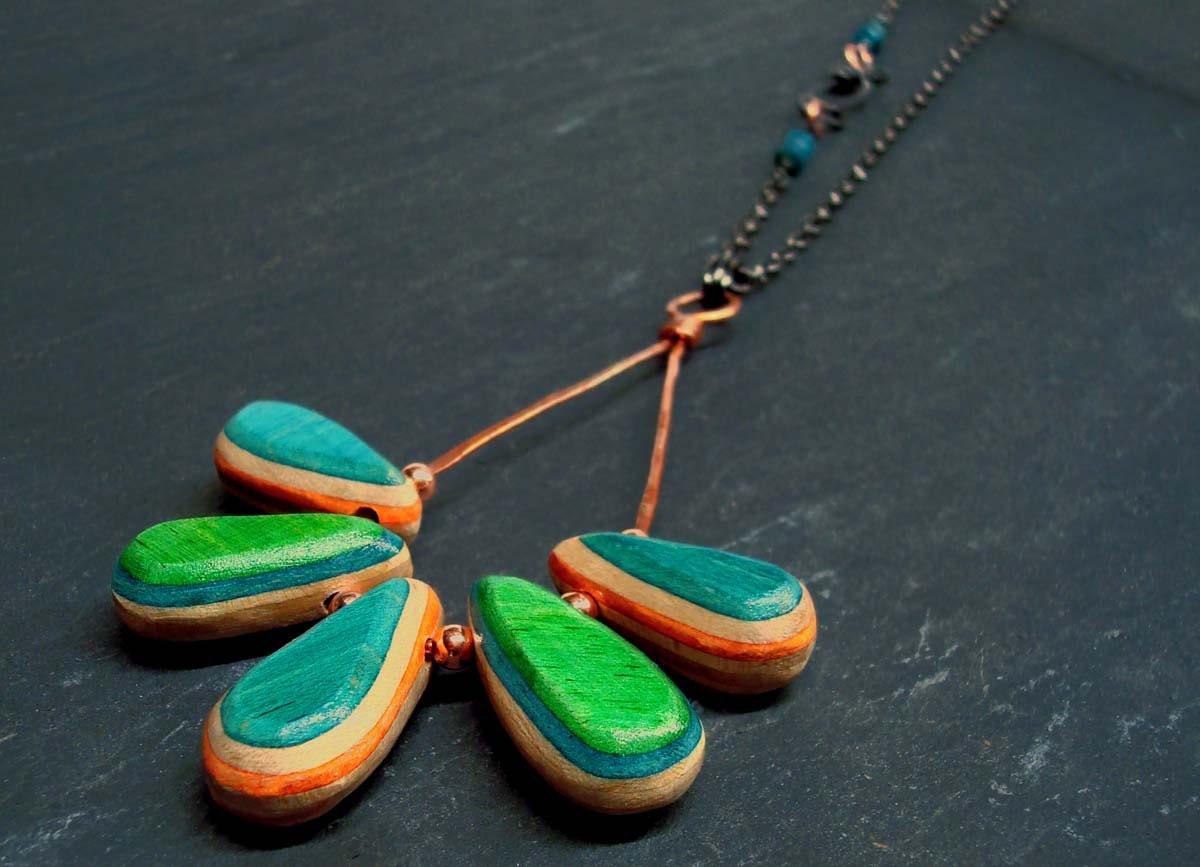Peacocks and Persimmons Pendant