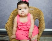 Lace crown - silver little lace crown with hot pink flower attached for photo prop