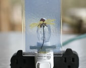 Fused Glass Nightlight - Black-Eyed Susan and Blue Sky