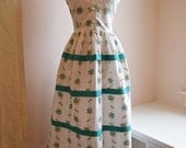 Vintage 50s Novelty Print Dress // 1950's Present Perfect Sundress S