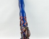 Octopus Chillum Bat Medium Full Color Hand Blown Glass Thick wall