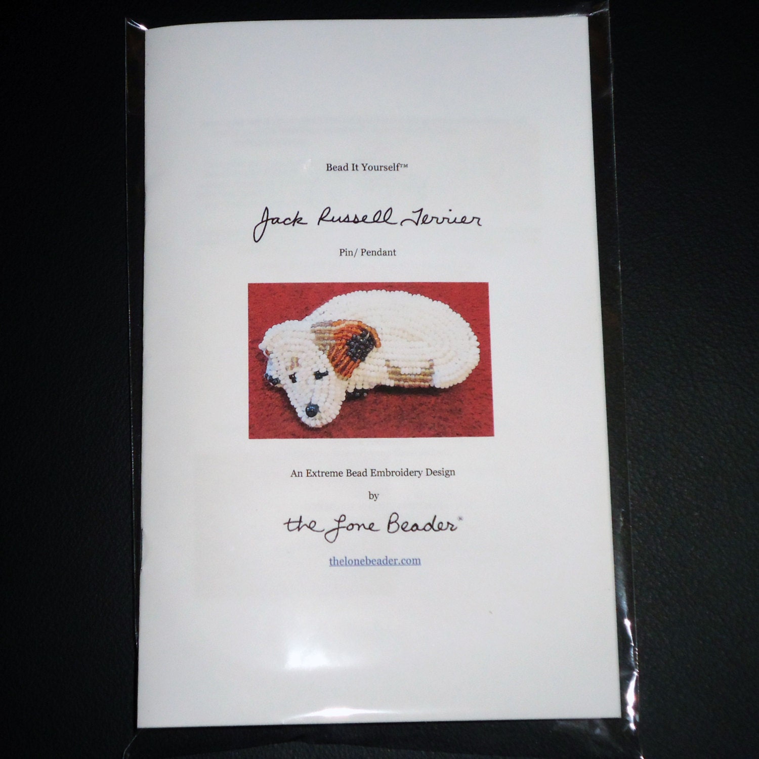 JACK RUSSELL TERRIER dog pin bead embroidery beading kit (For Personal Use Only)