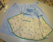 Vintage Apron Pair Beautiful Blues