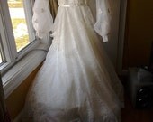 1970's  Lace and Silk Handmade Wedding Dress size 10