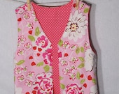 Little Girls Vest in Tea Party Pink