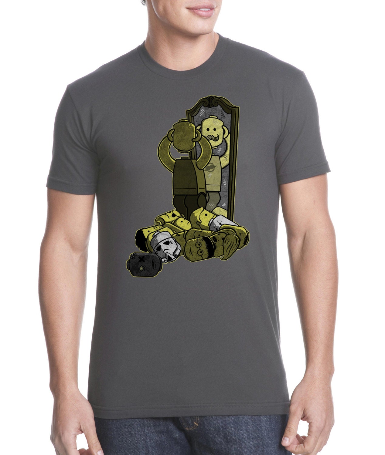 Lego Geekery T-Shirt, Mens Harry Potter Tee, Cool Star Wars Mustache Tee, Moustache,  S-2XL