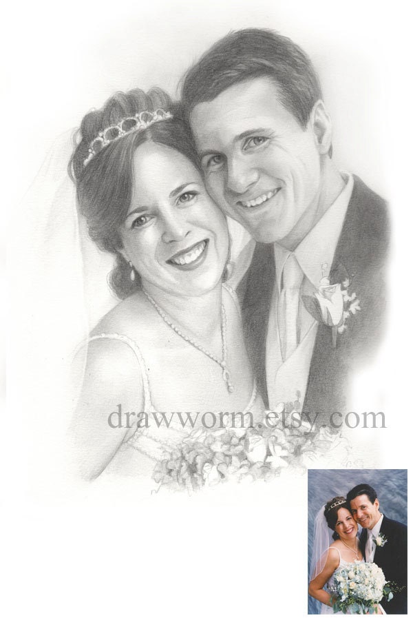 Custom Double Bridal Portrait from Photo - 9x12