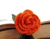Crochet Rose Flower Bookmark You Choose the Colors MADE TO ORDER