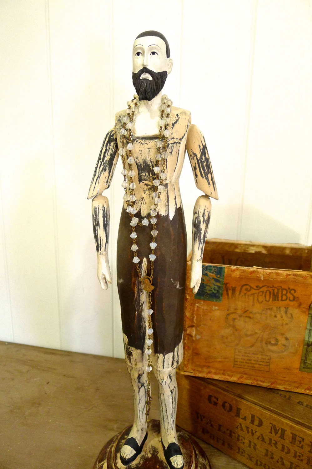 Resin mannequin male santos style - distressed paint - great for shop display