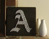 Modern String Art Wooden Tablet - Old English Letter (Made to Order)
