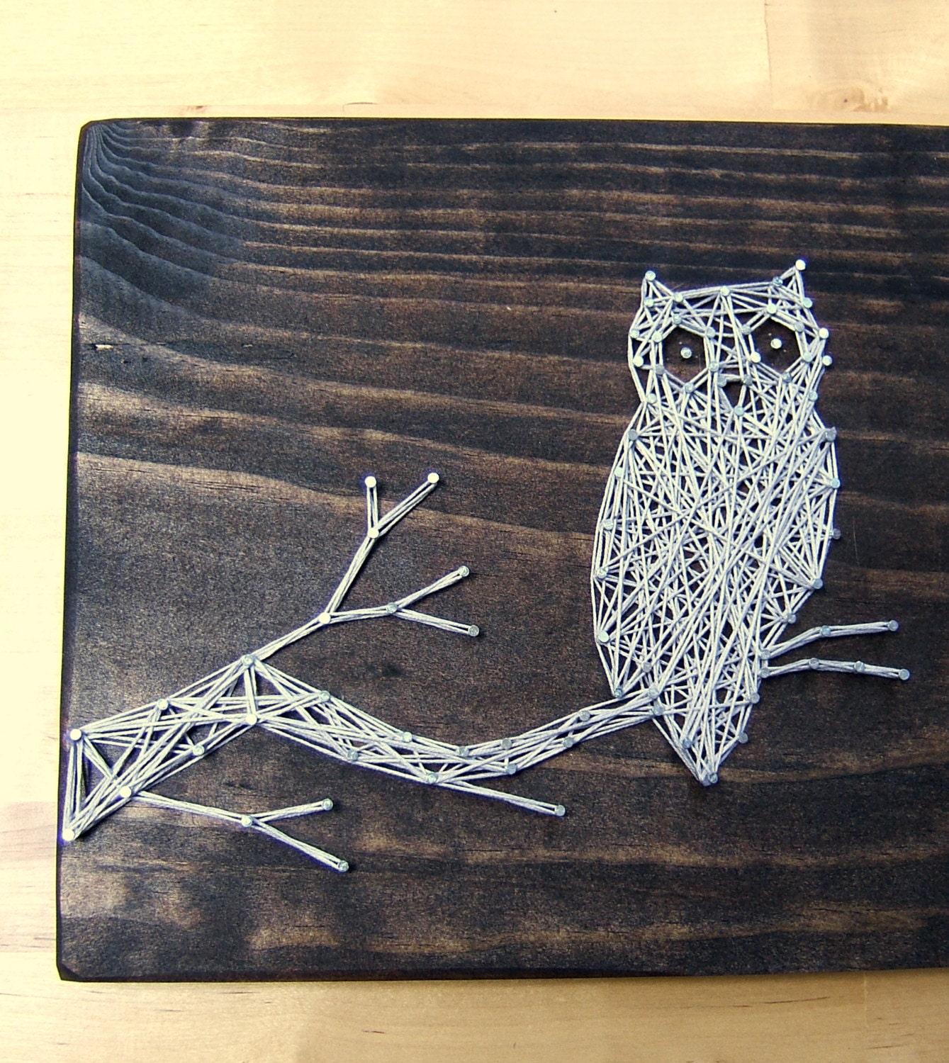 Modern String Art Wooden Tablet - Owl SIlhouette