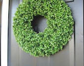 Year Round Wreath, Front Door Decor, Faux Boxwood Wreath, Outdoor Boxwood, Green Apple, Home Decor, Dining Room Wall Decor