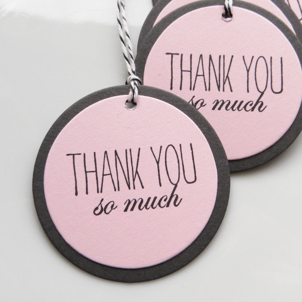 Thank You Tags - Set of 6 - Custom Colors Available - Wedding Tags Bridal Shower Thank You Tags Il_170x135