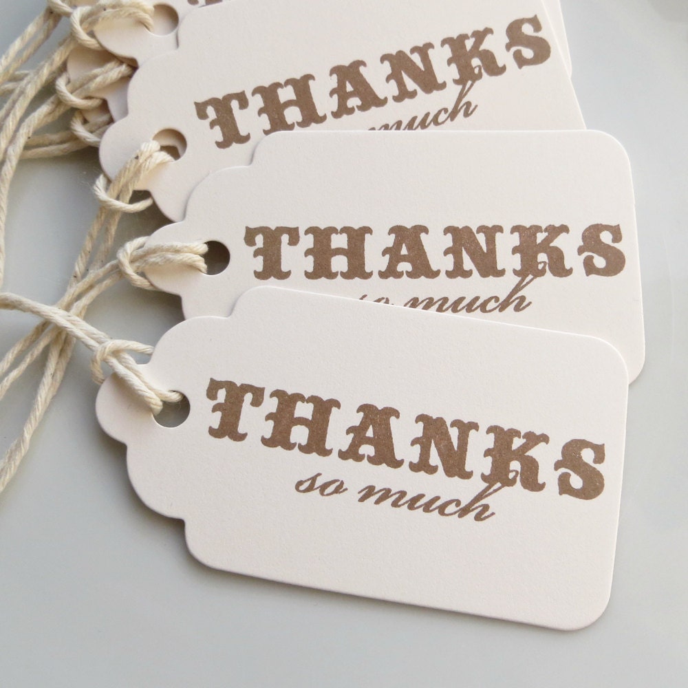 Thanks So Much Tags - Set of 8 - Custom Colors Available - Wedding Favor Tags Bridal Shower Thank You Tags Il_570xn