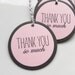 Thank You Tags - Set of 6 - Custom Colors Available - Wedding Tags Bridal Shower Thank You Tags
