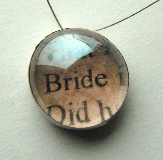 Bride Necklace Book Page Necklace Literary Necklace