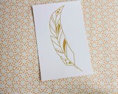 Geometric Feather Print Hand Screenprinted