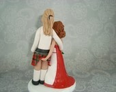 Customized Bride & Groom Scottish Wedding Cake Topper