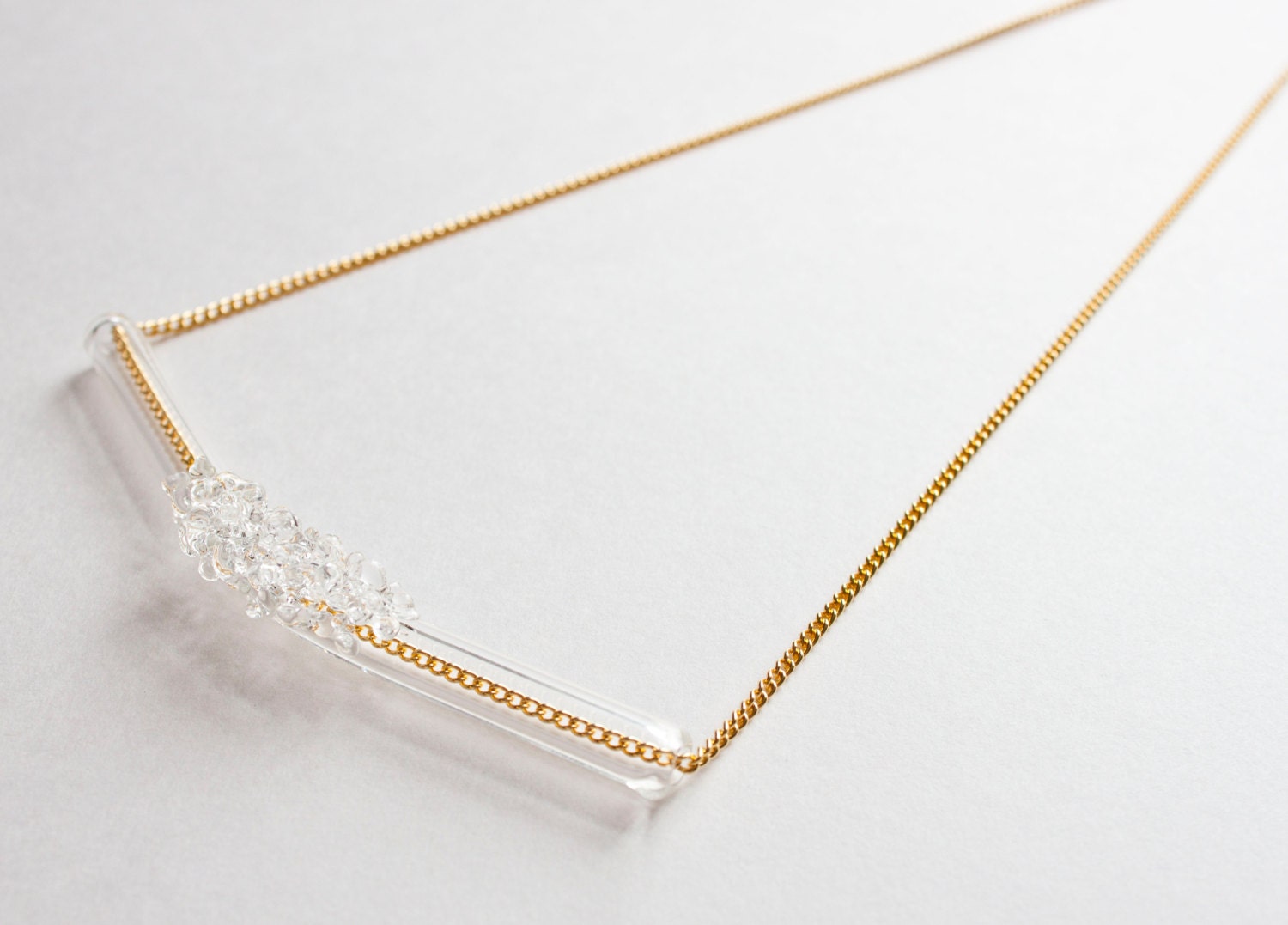 Glass Cluster Bar Necklace
