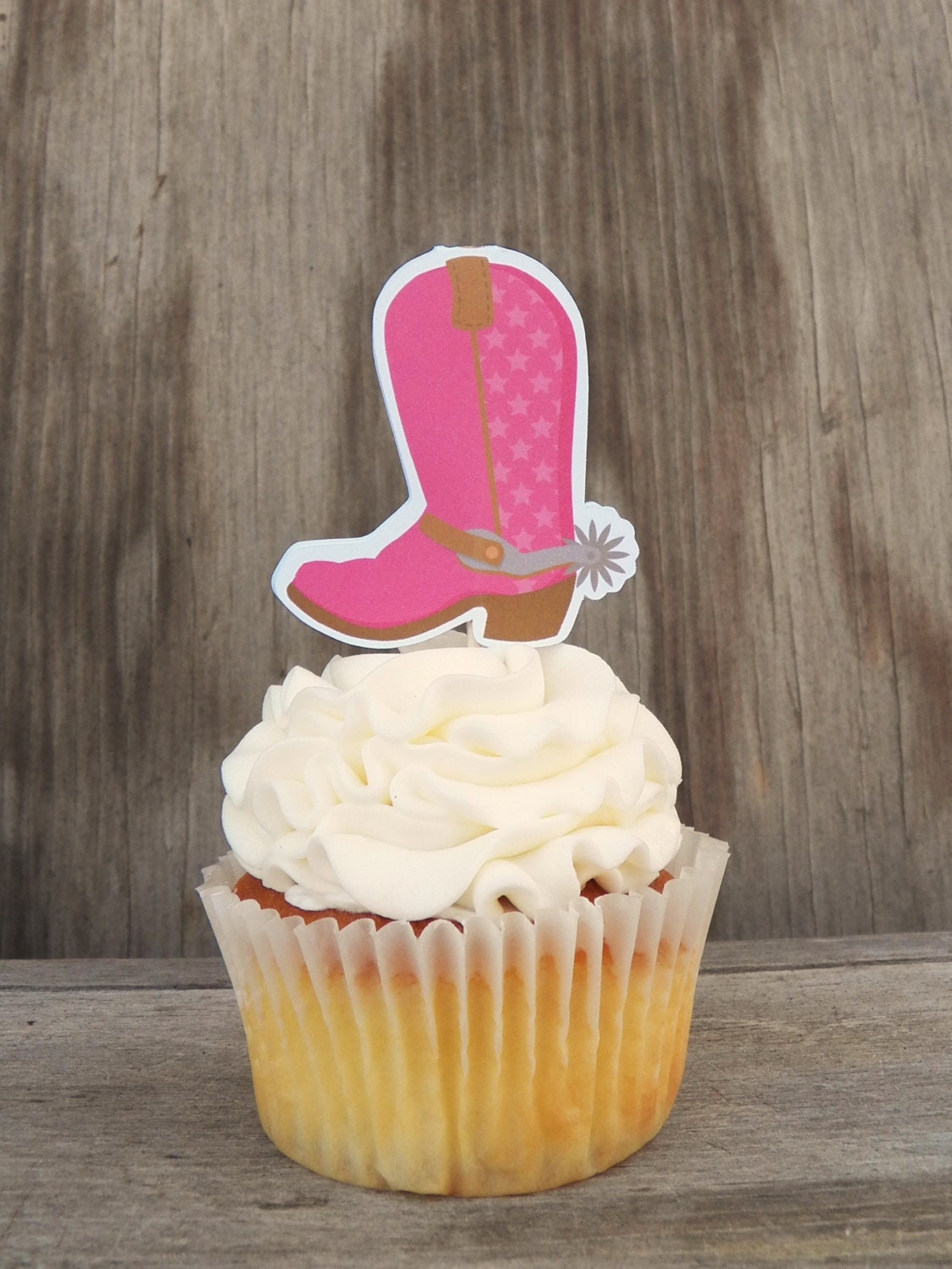 Cowgirl Birthday Party - Set of 12 Pink Boot Cupcake Toppers by The Birthday House Il_170x135