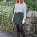 Moss Green Corduroy  Mini Skirt Medium Prep 80s