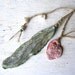 Artisan Ceramic Porcelain Beads  Fallen frost leaves winter blue silver pink shabby chic