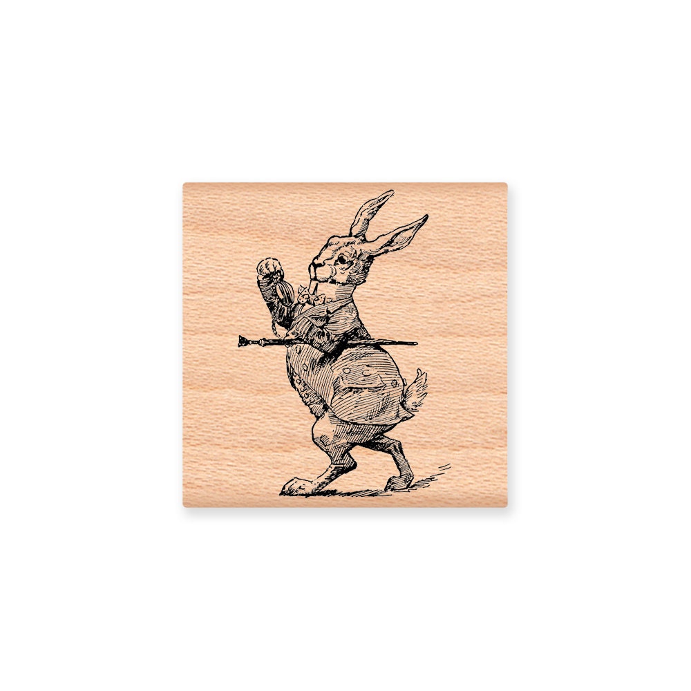 Rabbit-Alice in Wonderland  - wood mounted rubber stamp (MCRS-19-19)