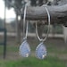 Silver Framed White Opal Glass Stone on Sterling Silver Hoop Earrings, was 25 dollars