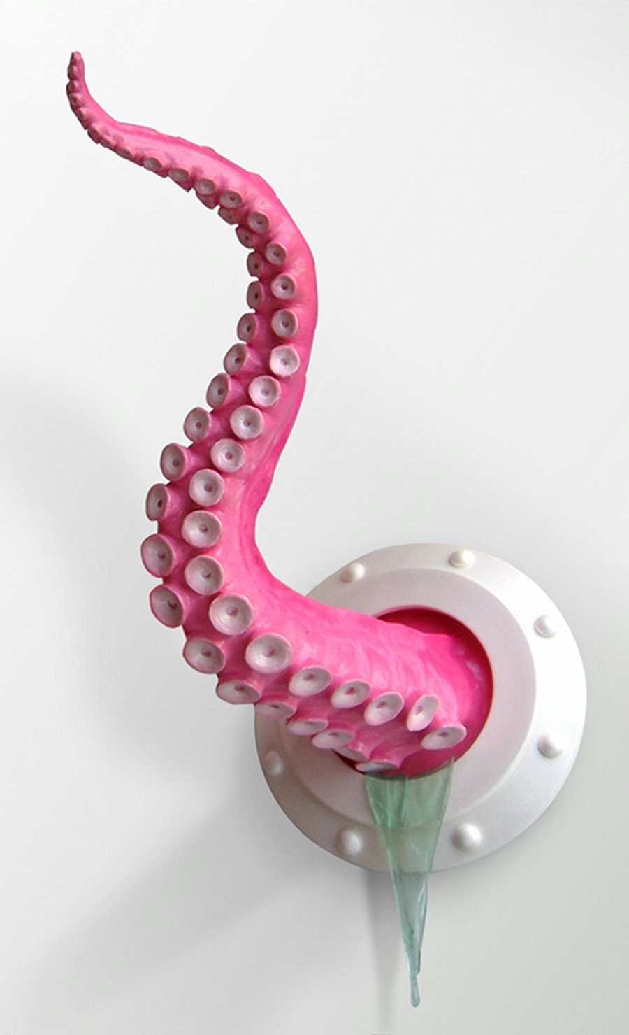 Squid Tentacle Sculpture, Pink Octopus, Wall decoration, Squid Terror, Cuddlesome Cephalopod, Calamari