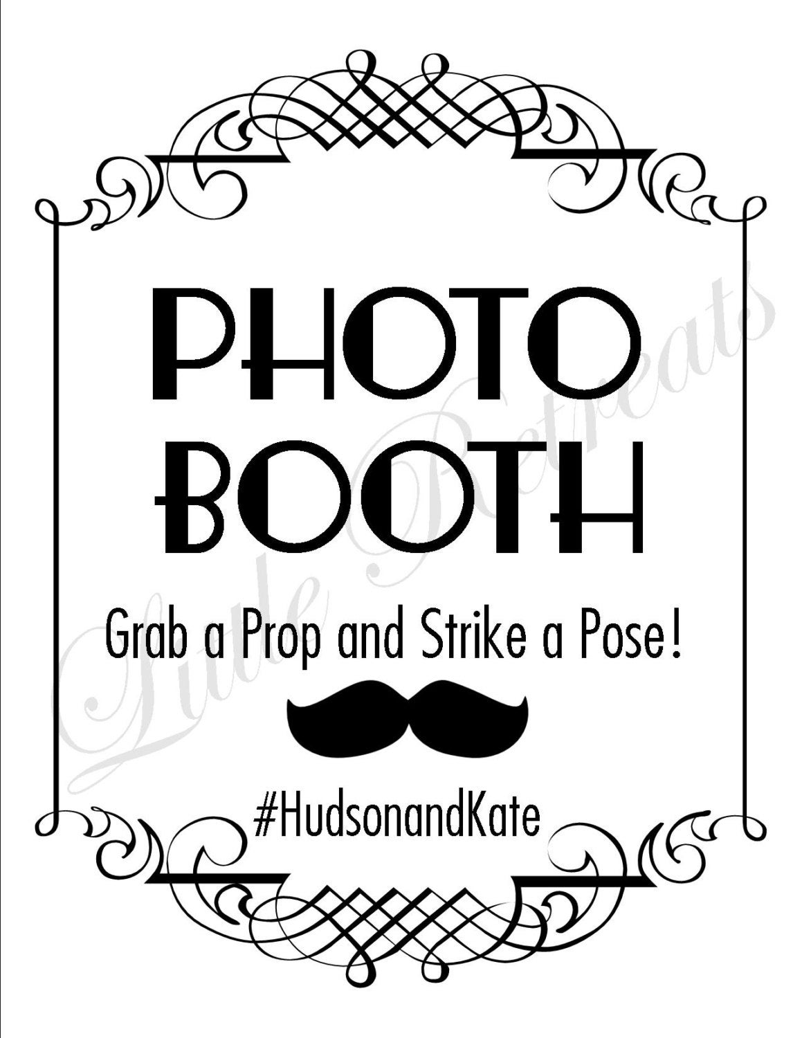 DIY. PRINTABLE PDF. Photo Booth Sign. Custom Hash Tag. Intsagram. Photo Booth Prop