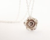 Silver Rose Pendant Necklace spring floral fashion sterling silver necklace mothers day gifts