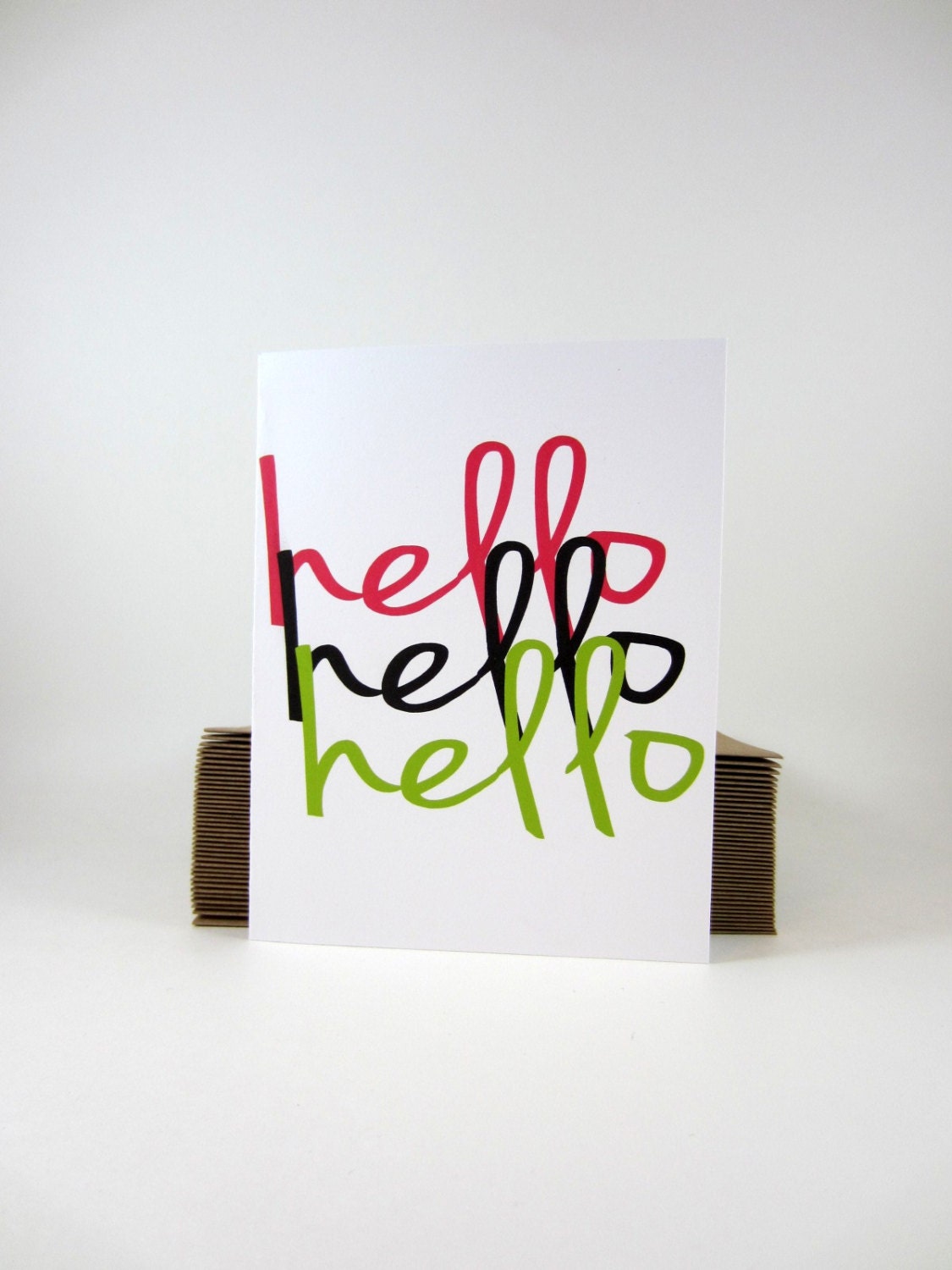 Hello Card, All Occasion Greeting Card, Thank You Card - single - craftedbylindy