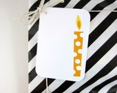 Gift Tags, Happy Birthday Tag, Hang Tags, Birthday Candle Tag, Wrapping Supplies - set of 12