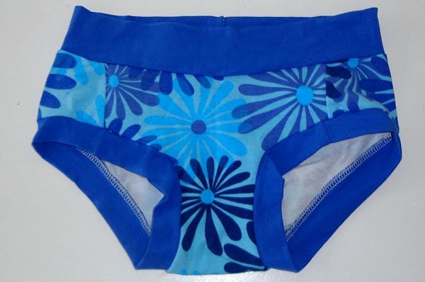 Size 4 Women's Handmade Underwear/Panties - Blue Daisies  - Free US Shipping