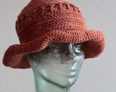 Rust Sun Hat With a Floppy Brim