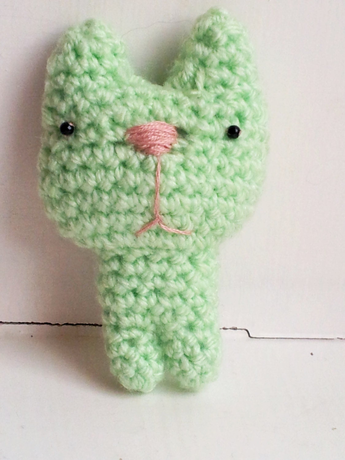 Easter Bun Bun -- mini amigurumi rabbit mint green crochet plush softie stuffed animals pale light pastel