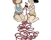 Art Print - Rope - 8x10 Cute sexy kinky drawing
