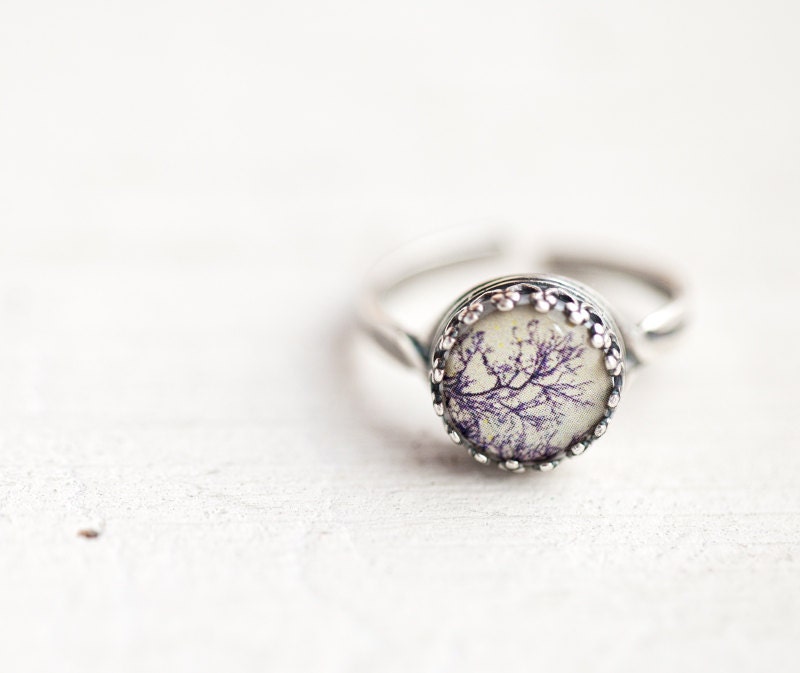 Tree ring - Adjustable ring - Silver ring (R039)