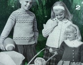 vintage knitting book, 1960 Botany Vol. 14, hand knit bulies for children