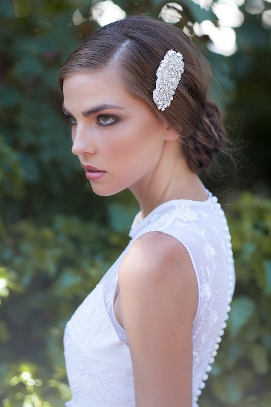 COLLETTE Beaded Comb, Bridal Comb, Crystal Headpiece, Rhinestone Comb