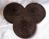 Lot of 3 Black Straw Hat Bases