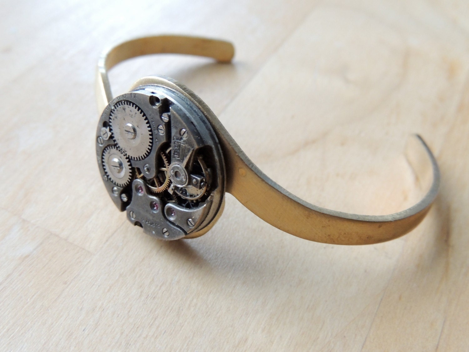 Steampunk bracelet vintage watch movement