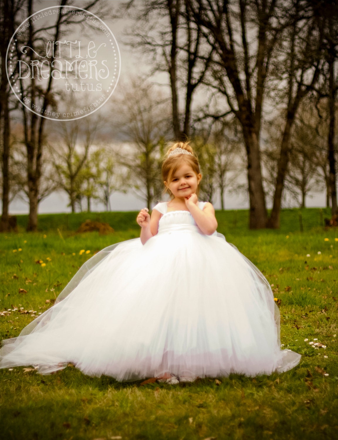 The Miniature Bride Flower Girl Dress with Detachable Train
