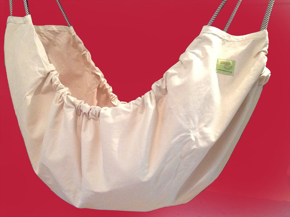Baby Hammock - Natural unbleached cotton fabric Zaza Baby Hammock. Limited edition.